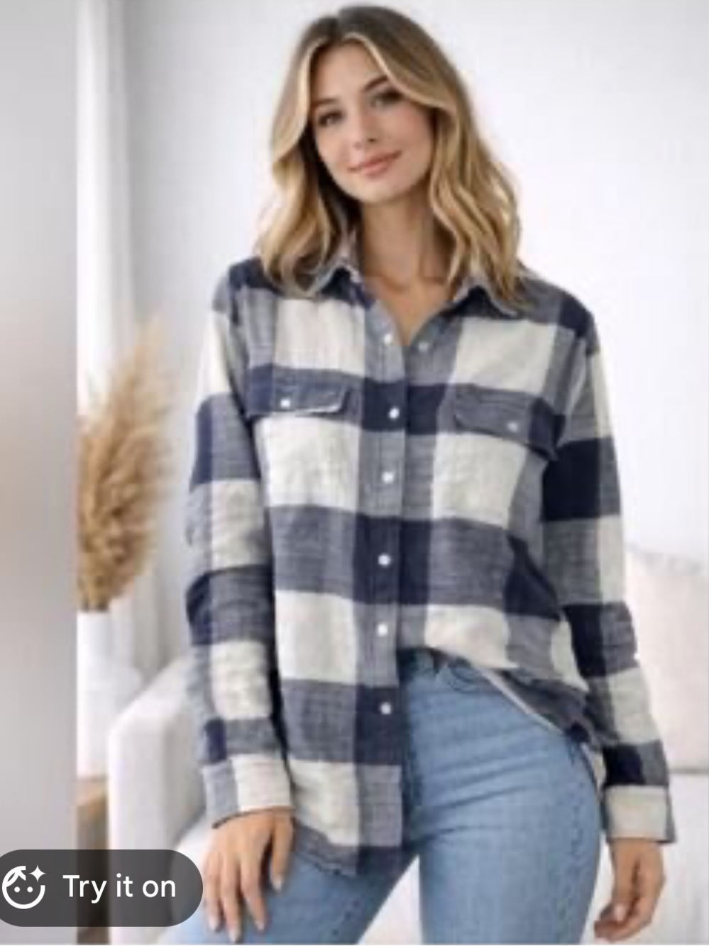 Woman’s American Eagle oversized plaid flannel